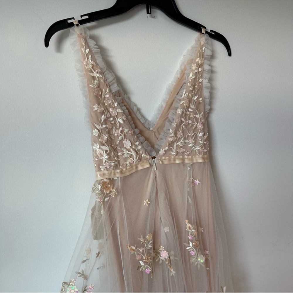 Altar'd State Alora Ivory Floral Embroidered V-Neck A-Line Dress - Picture 3 of 5